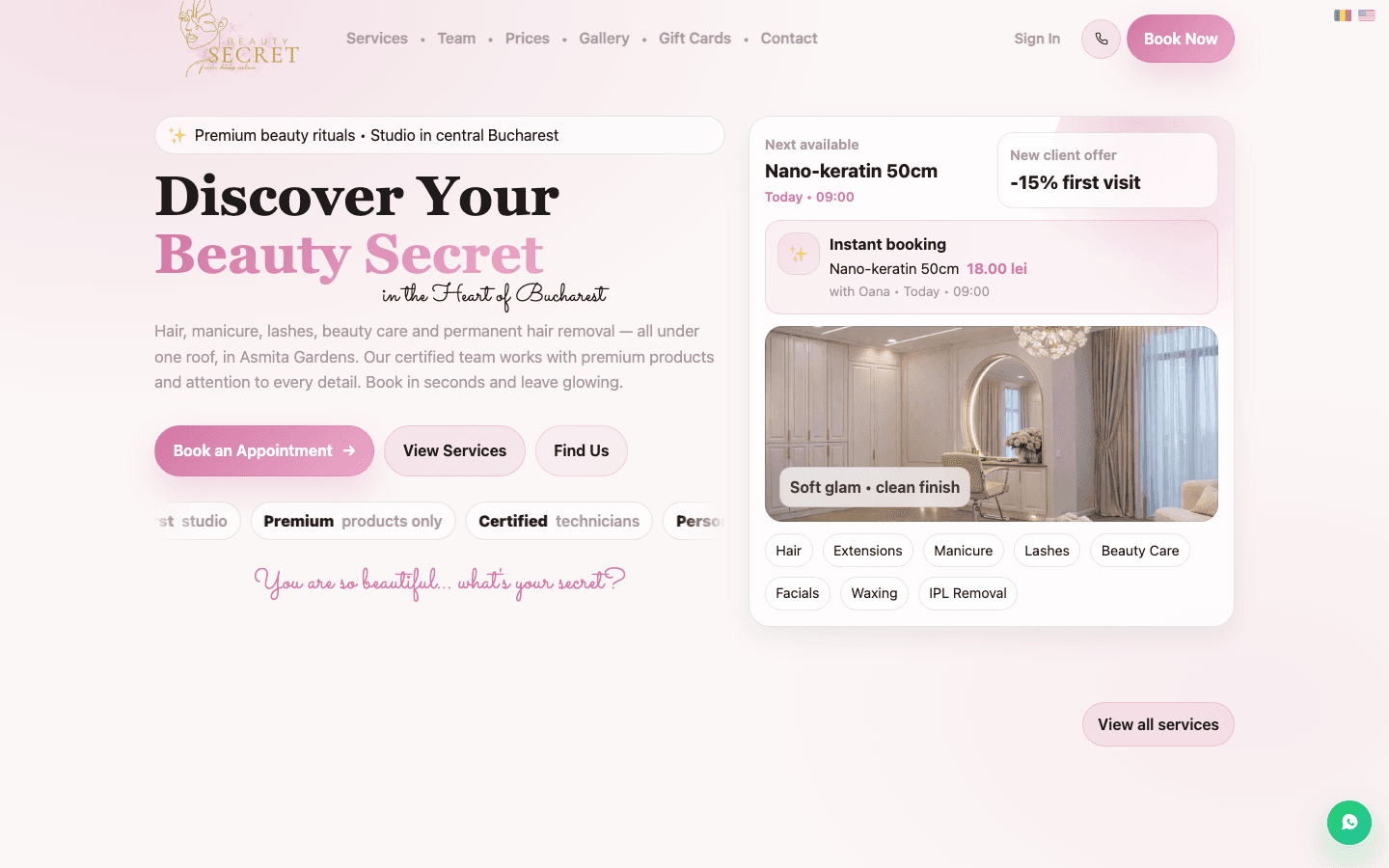 Beauty Secret — project screenshot